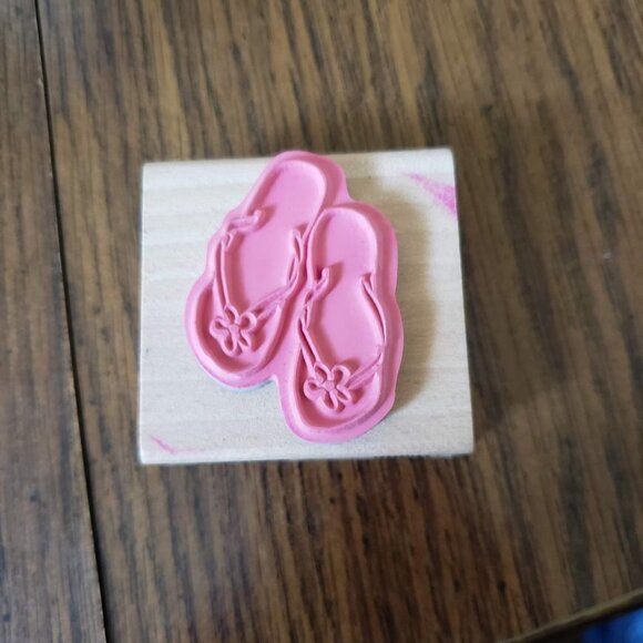 Vap Scrap Rubber Stamp 2'x2' Flip Flops - Picture 3 of 5